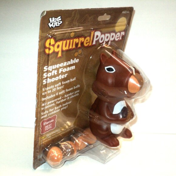 Hog Wild Squirrel Popper Toy New and Sealed 2020 Squeezable Soft Foam Shooter - Picture 2 of 5